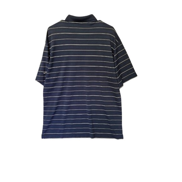 Nike Golf Polo Shirt Mens XL Blue Striped Patriots Embroidered Logo Dri Fit - Picture 4 of 8